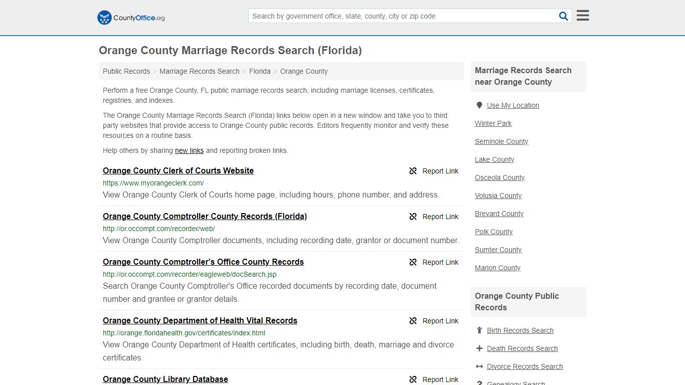 Marriage Records Search - Orange County, FL (Marriage ...